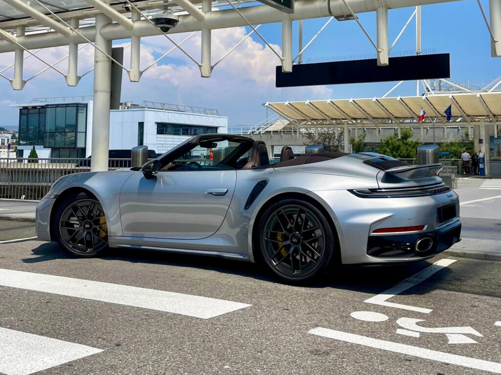 Porsche 911 Turbo S Convertible Side Nice Airport (1)